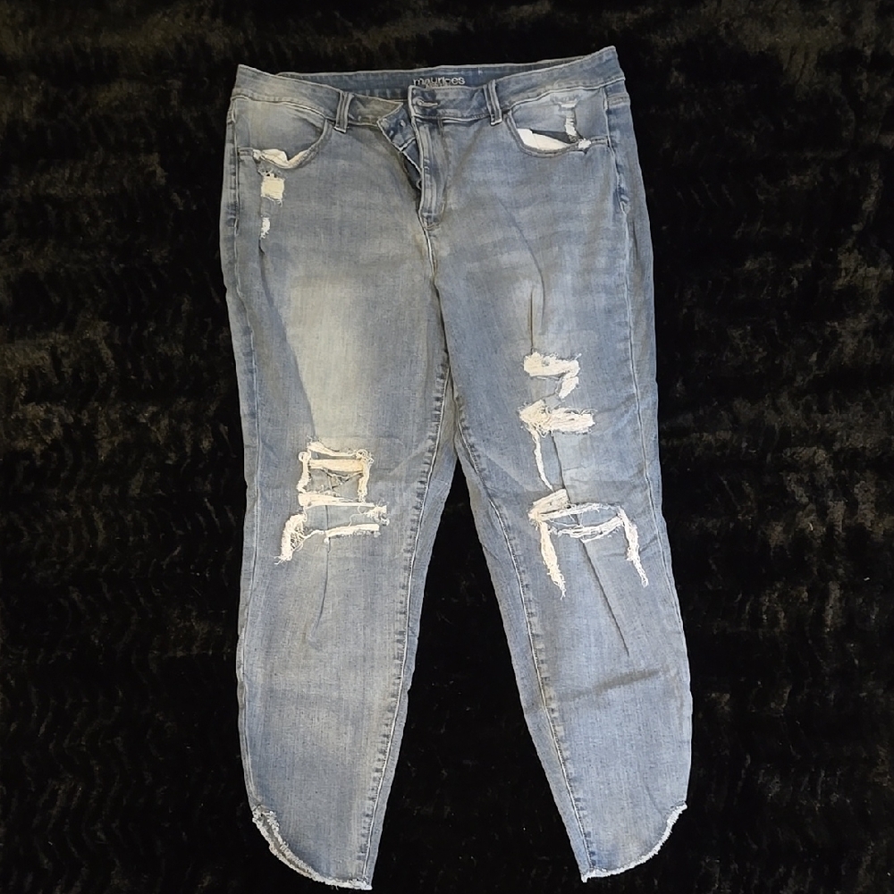 Distressed Light Blue Jeans XXL